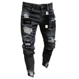 Men's Sweatpants Sexy Hole Jeans Pants Casual Summer Autumn Male Ripped Skinny Trousers Slim Biker Outwears Harajuku  Pants aidase-shop