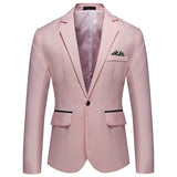 Men Slim Fit Office Blazer Jacket Fashion Solid Mens Suit Jacket Wedding Dress Coat Casual Business Male Suit Coat aidase-shop