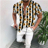 Summer New Men's Clothing European American Retro Trend Shirt Cardigan Men's fashion trend  Short Sleeve aidase-shop