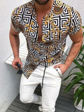 Summer New Men's Clothing European American Retro Trend Shirt Cardigan Men's fashion trend  Short Sleeve aidase-shop