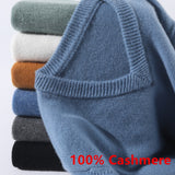 Aidase Super 100% Cashmere Sweater Men Pullover 2022 Autumn Winter Warm Classic V-neck Sweaters Male Jumper Jersey Hombre Pull Homme aidase-shop