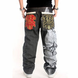 Man Loose Baggy Jeans Hiphop Skateboard Denim Pants Hip Hop Rap Male Black Trouses Big Size 30-46 aidase-shop