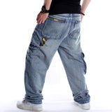 Man Loose Baggy Jeans Hiphop Skateboard Denim Pants Hip Hop Rap Male Black Trouses Big Size 30-46 aidase-shop