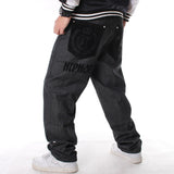 Man Loose Baggy Jeans Hiphop Skateboard Denim Pants Hip Hop Rap Male Black Trouses Big Size 30-46 aidase-shop