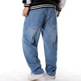 Man Loose Baggy Jeans Hiphop Skateboard Denim Pants Hip Hop Rap Male Black Trouses Big Size 30-46 aidase-shop