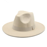 Aidase fedora hat women ribbon band men hats wide brim classic beige white wedding church winter men women's hat 2021 new gorras hombre aidase-shop