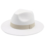 Aidase fedora hat women ribbon band men hats wide brim classic beige white wedding church winter men women's hat 2021 new gorras hombre aidase-shop