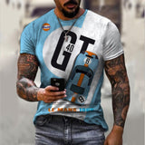 Men's short-sleeved T-shirt oversized retro short-sleeved summer new T-shirt fashion Harajuku ethnic alphabet T-shirt aidase-shop