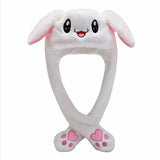 Fashion Rabbit Hat Ear Moving Jumping Hat With Lamp Preppy Style Funny Toys Cap Good Gift For Women Girls Hat Rabbit Hot Sale