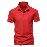 AIOPESON New Man Polo Shirt Mens Casual Deer Embroidery 35% Cotton Polo shirt Men Short Sleeve High Quantity polo men aidase-shop