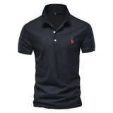 AIOPESON New Man Polo Shirt Mens Casual Deer Embroidery 35% Cotton Polo shirt Men Short Sleeve High Quantity polo men aidase-shop