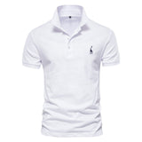 AIOPESON New Man Polo Shirt Mens Casual Deer Embroidery 35% Cotton Polo shirt Men Short Sleeve High Quantity polo men aidase-shop