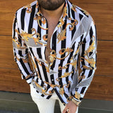 Summer New Men's Clothing European American Retro Trend Shirt Cardigan Men's fashion trend  Short Sleeve aidase-shop