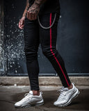 Skinny ripped jeans men Pants Pencil Biker Side Striped Jeans Destroyed Hole Hip Hop Slim Fit Man Stretchy Jean Print aidase-shop