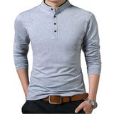 2021 new fashion men's short-sleeved custom T-shirt solid color pure cotton long-sleeved aidase-shop