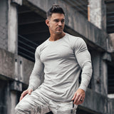 2021 New Men Long sleeves Elasticity Tight cotton t shirts Man casual Gym Fitness Bodybuilding Jogger clothing Plus size M-2XXL aidase-shop