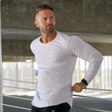 2021 New Men Long sleeves Elasticity Tight cotton t shirts Man casual Gym Fitness Bodybuilding Jogger clothing Plus size M-2XXL aidase-shop