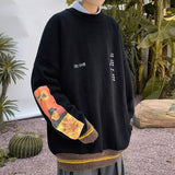 Oversized Sweater Men Pullovers Gengar Autumn Van Gogh Print Clothing Causal Harajuku Men Girl Knitted Hip Hop Sweater Pullovers aidase-shop