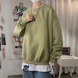 Aidase 2022 Sweatshirt Fall Harajuku O-Neck Oversized Sweater Casual Velvet Long Sleeve Basic Top Casual Wear aidase-shop