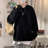 Aidase 2022 Sweatshirt Fall Harajuku O-Neck Oversized Sweater Casual Velvet Long Sleeve Basic Top Casual Wear aidase-shop