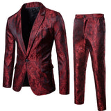 Aidase (Jackets + Pants) Men Business Casual Slim Suit Sets Fashion printed Tuxedo Wedding formal dress Blazer stage performances Suit aidase-shop