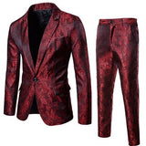 Aidase (Jackets + Pants) Men Business Casual Slim Suit Sets Fashion printed Tuxedo Wedding formal dress Blazer stage performances Suit aidase-shop